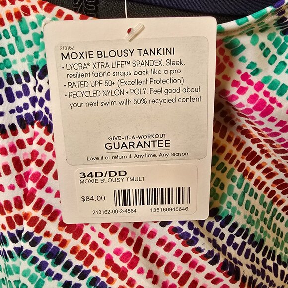 Athleta Moxie Blousy Tankini Top 34D/DD - Picture 8 of 8